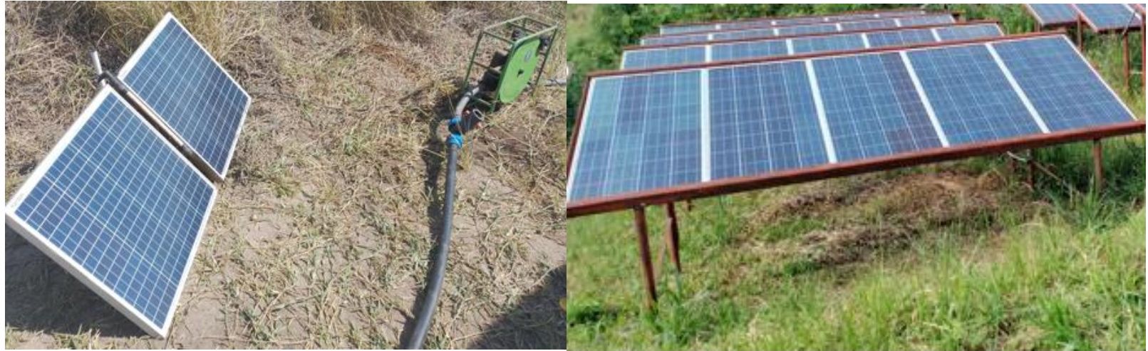 Sistema de bombagem de água alimentado por painéis solares